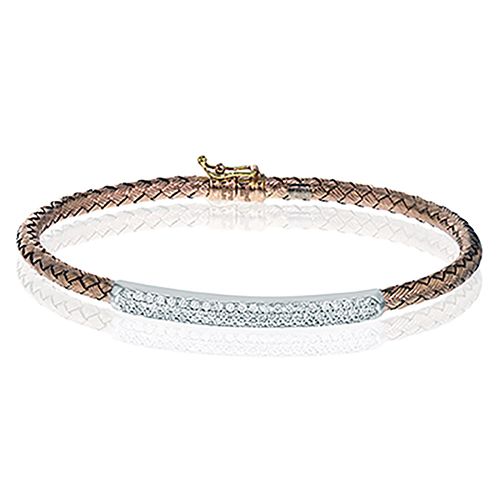 Simon G. 18k Two Tone Gold Diamond Bangle Bracelet