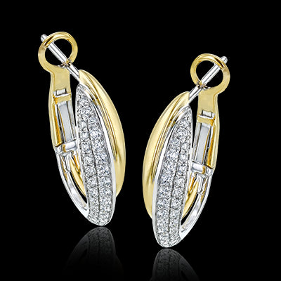 Simon G. 18k Yellow & White Gold Clio Hoop Earrings