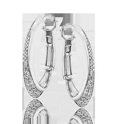 Simon G. 18k White Gold Hoop Earrings