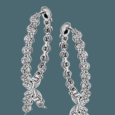 Simon G. 18k White Gold Hoop Earrings