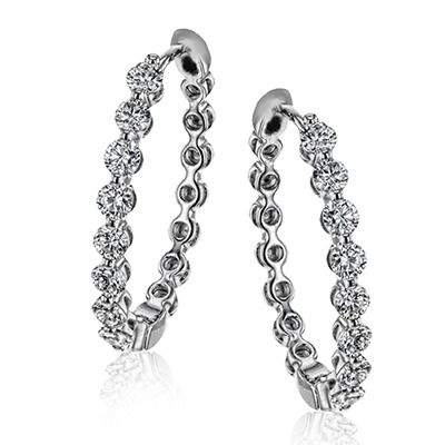 Simon G. 18k White Gold Hoop Earrings