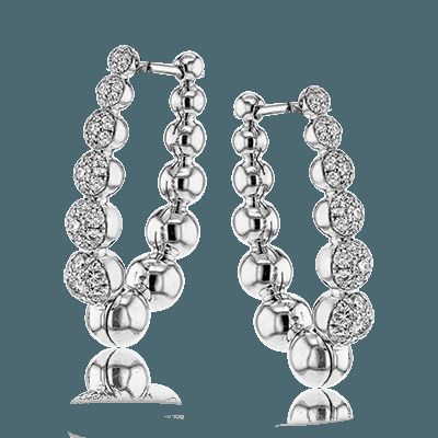 Simon G. 18k White Gold Hoop Earrings