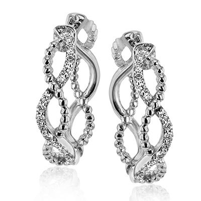 Simon G. 18k White Gold Hoop Earrings
