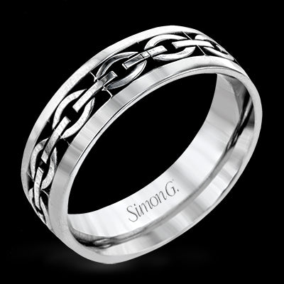 Simon G. 14k White Gold Mens Ring
