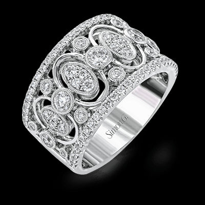 Simon G. 18k White Gold Harmonie Right Hand Ring, Size 7