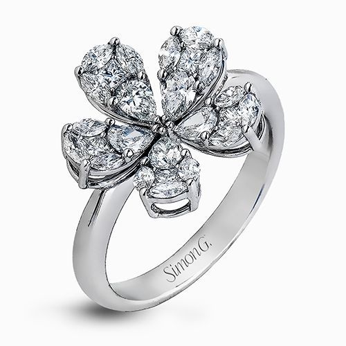 Simon G. 18k White Gold Diamond Ring