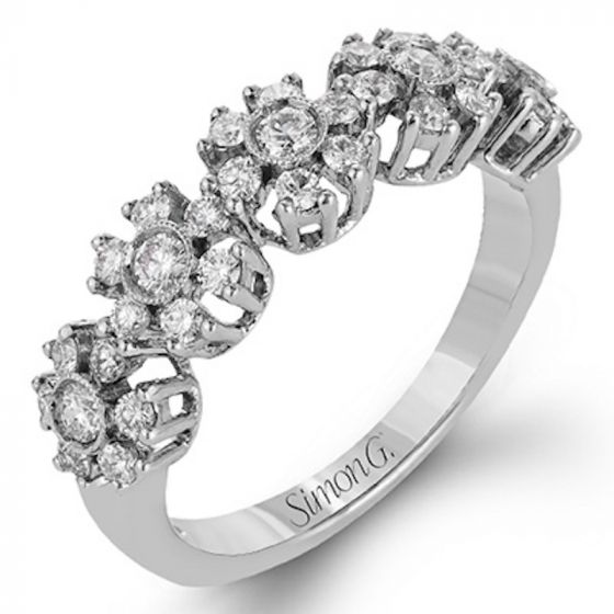 Simon G. 18k White Gold Modern Enchantment Diamond Ring