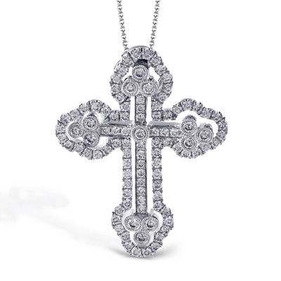 Simon G. 18k White Gold Cross Pendant