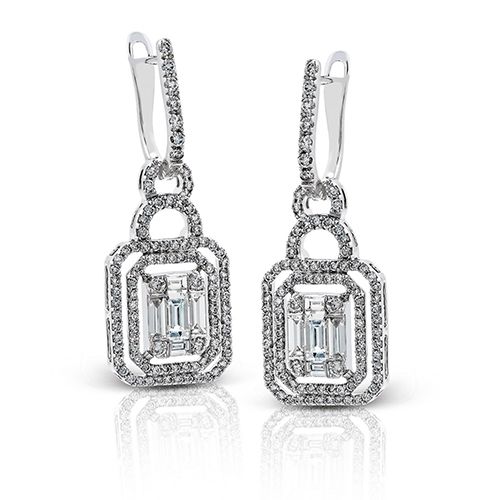 Simon G. 18k White Gold Diamond Earrings