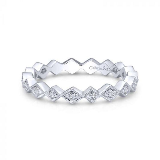 Gabriel & Co. 14k White Gold Stackable Diamond Ring