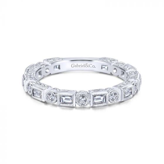 Gabriel & Co. 14k White Gold Stackable Diamond Ring