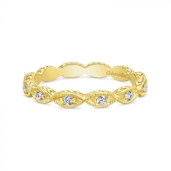 Gabriel & Co. 14k Yellow Gold Stackable Diamond Ring