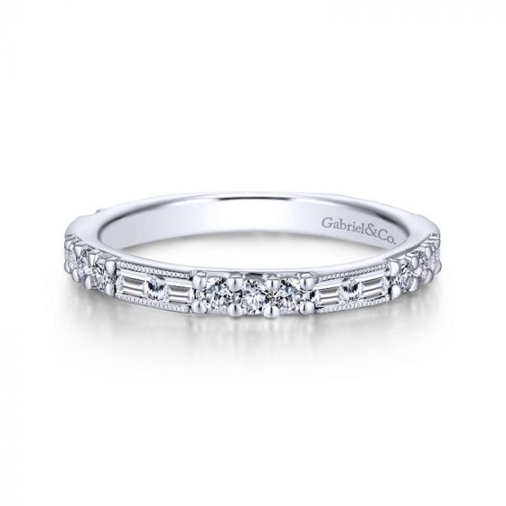 Gabriel & Co. 14k White Gold Stackable Diamond Ring