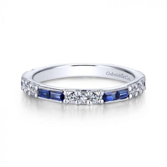 Gabriel & Co. 14k White Gold Stackable Diamond and Gemstone Ring