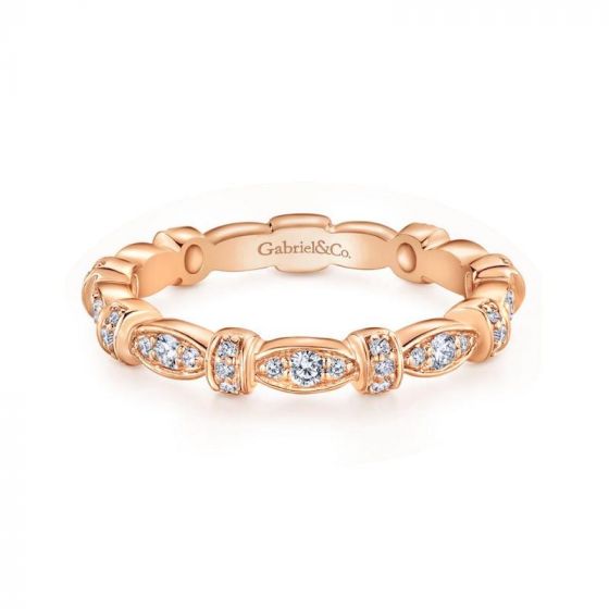 Gabriel & Co. 14k Rose Gold Stackable Diamond Ring