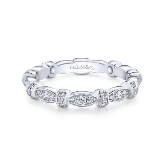 Gabriel & Co. 14k White Gold Stackable Diamond Ring