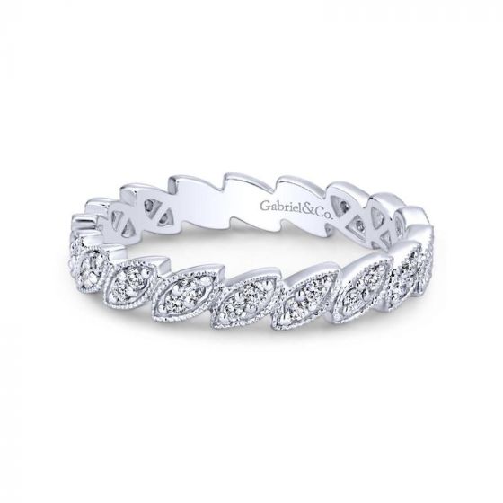 Gabriel & Co. 14k White Gold Stackable Diamond Ring