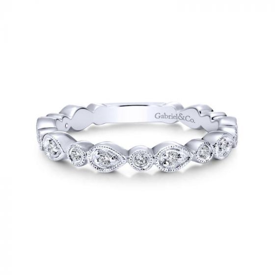 Gabriel & Co. 14k White Gold Stackable Diamond Ring