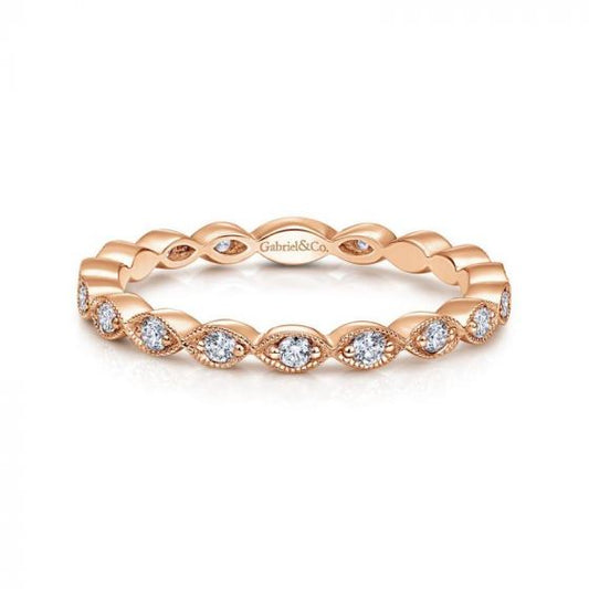 Gabriel & Co. 14k Rose Gold Stackable Diamond Ring