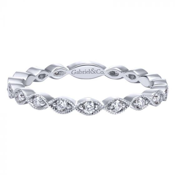 Gabriel & Co. 14k White Gold Stackable Diamond Ring