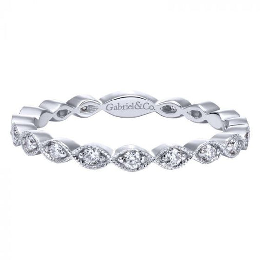 Gabriel & Co. 14k White Gold Stackable Diamond Ring