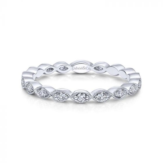 Gabriel & Co. 14k White Gold Stackable Diamond Ring