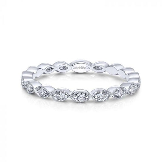 Gabriel & Co. 14k White Gold Stackable Diamond Ring