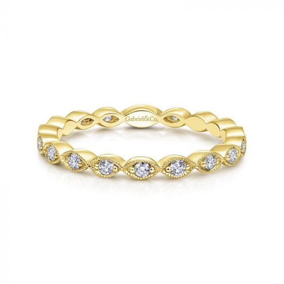 Gabriel & Co. 14k Yellow Gold Stackable Diamond Ring