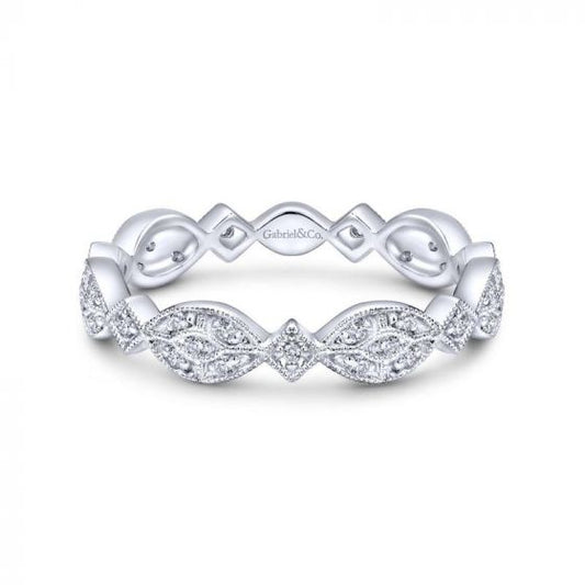 Gabriel & Co. 14k White Gold Stackable Diamond Ring