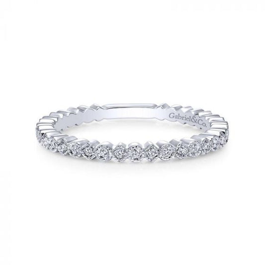 Gabriel & Co. 14k White Gold Stackable Diamond Ring