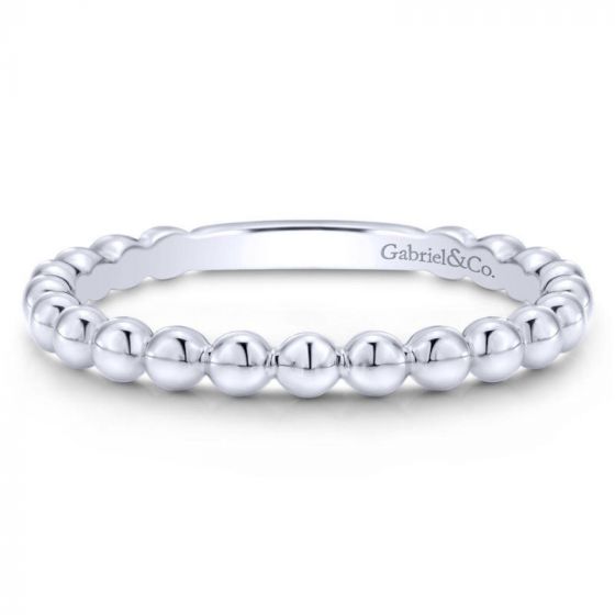 Gabriel 14k White Gold Stackables Ladies Ring