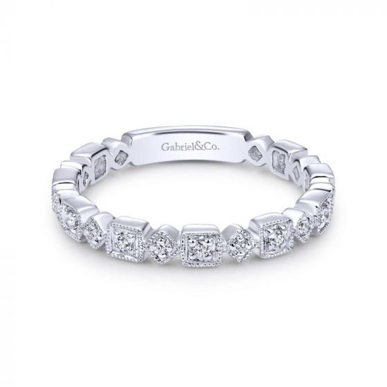 Gabriel & Co. 14k White Gold Stackable Diamond Ring