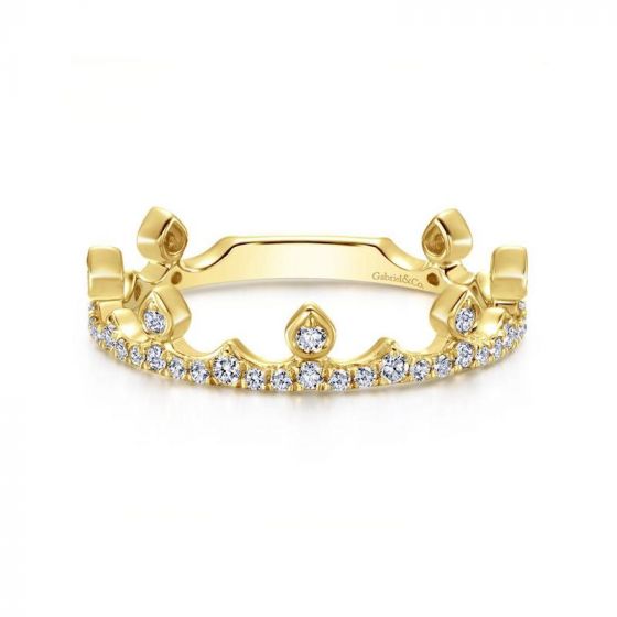 Gabriel & Co. 14k Yellow Gold Stackable Diamond Ring