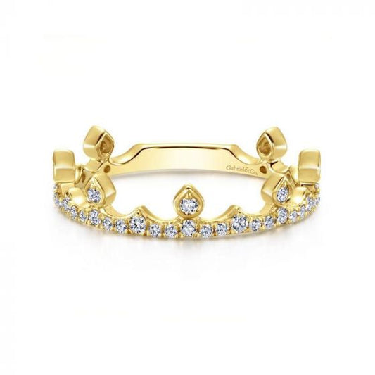 Gabriel & Co. 14k Yellow Gold Stackable Diamond Ring