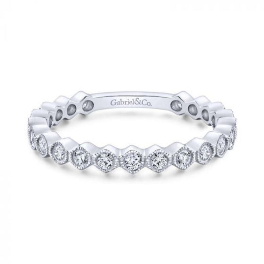 Gabriel & Co. 14k White Gold Stackable Diamond Ring