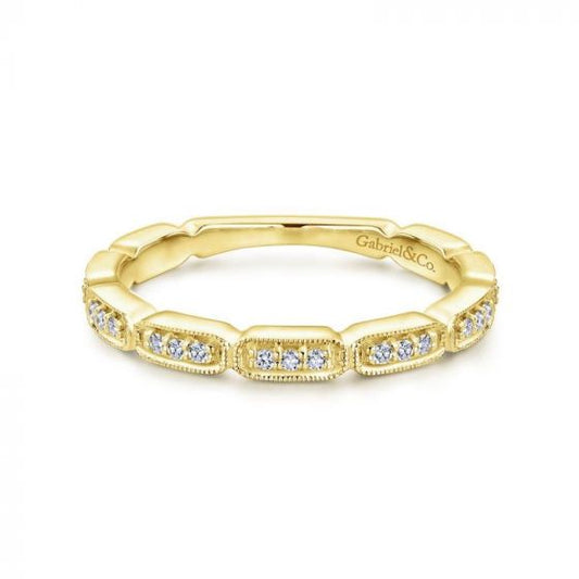 Gabriel & Co. 14k Yellow Gold Stackable Diamond Ring
