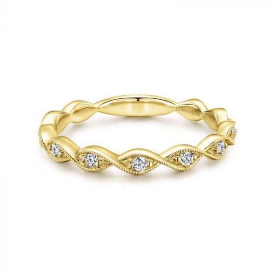 Gabriel & Co. 14k Yellow Gold Stackable Diamond Ring