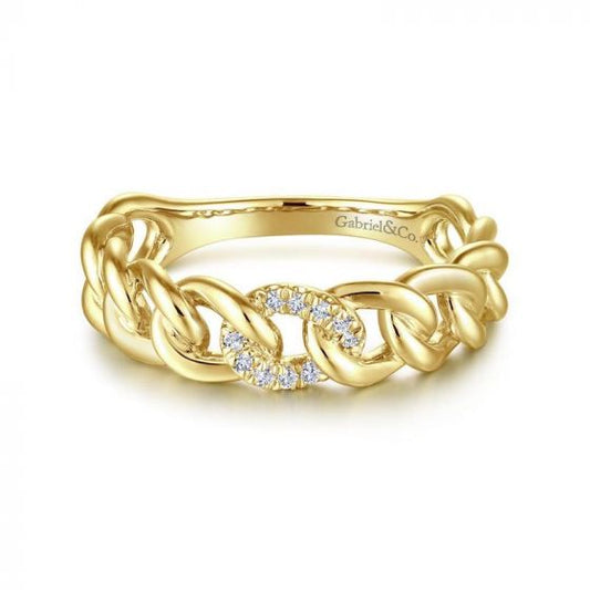 Gabriel & Co. 14k Yellow Gold Stackable Diamond Ring