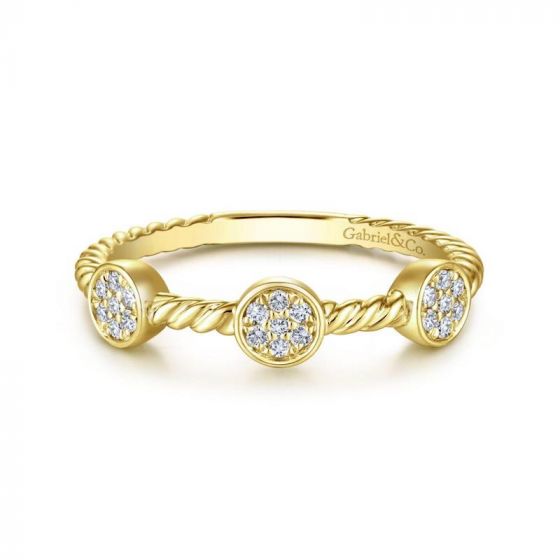 Gabriel & Co. 14k Yellow Gold Stackable Diamond Ring