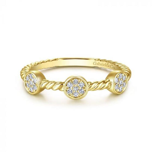 Gabriel & Co. 14k Yellow Gold Stackable Diamond Ring