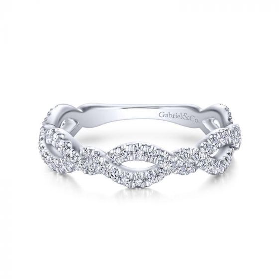 Gabriel & Co. 14k White Gold Stackable Diamond Ring