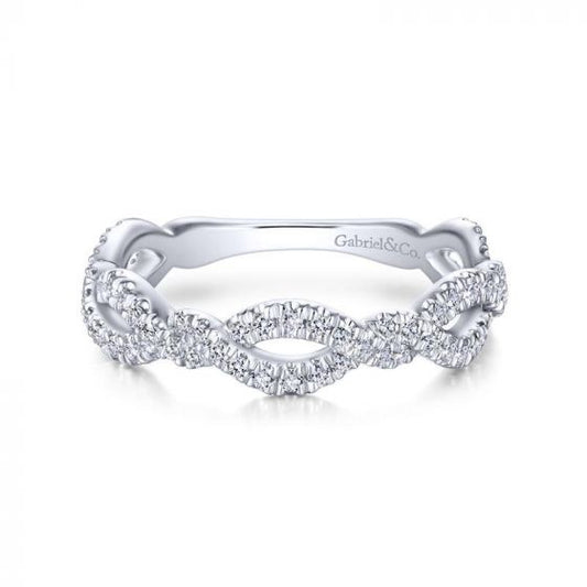 Gabriel & Co. 14k White Gold Stackable Diamond Ring