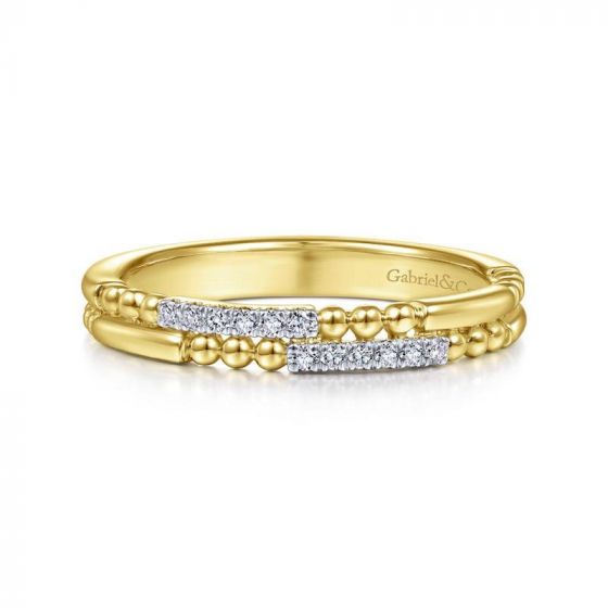 Gabriel & Co. 14k Yellow Gold Stackable Diamond Ring