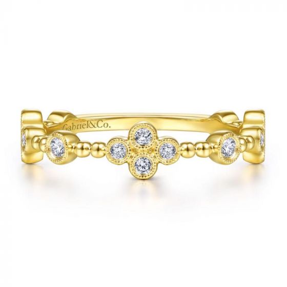 Gabriel & Co. 14k Yellow Gold Stackable Diamond Ring