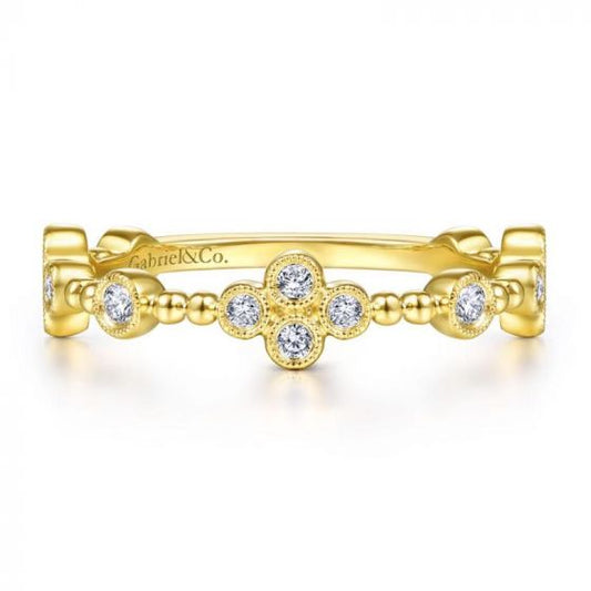 Gabriel & Co. 14k Yellow Gold Stackable Diamond Ring