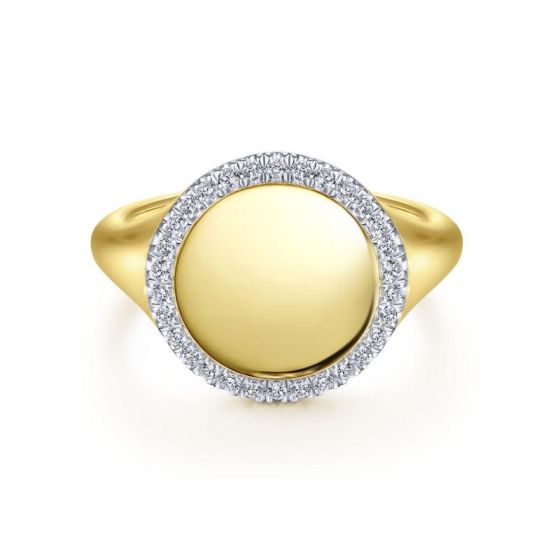 Gabriel & Co. 14k Yellow Gold Contemporary Diamond Ring
