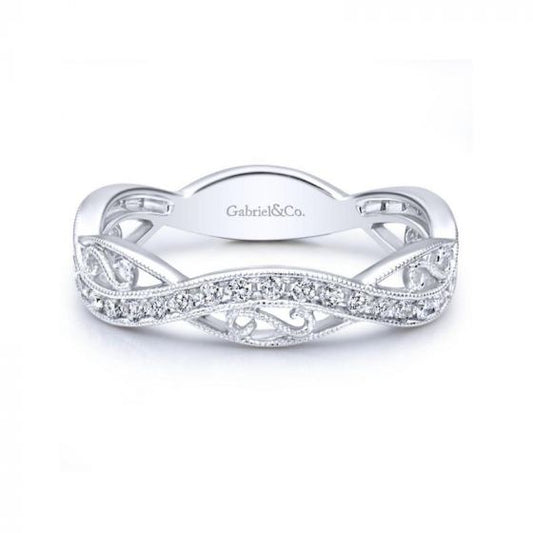 Gabriel & Co. 14k White Gold Stackable Diamond Ring