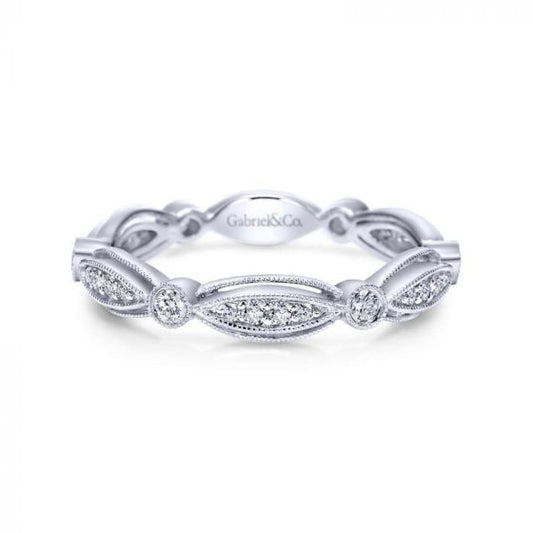 Gabriel & Co. 14k White Gold Stackable Diamond Ring