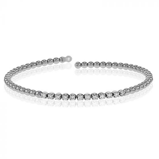 Simon G. 18k White Gold Modern Enchantment Diamond Bangle Bracelet