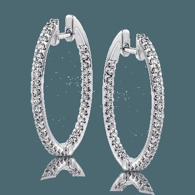 Simon G. 18k White Gold Hoop Earrings